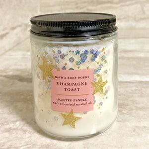 Bath & Body Works Champagne Toast single wick Candle with Gold Stars NEW